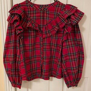 Aura Tartan Plaid Red Shirt
